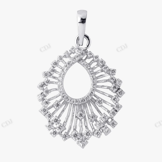 Sterling Silver Drop Petal Shape Moissanite Pendant hip hop jewelry CustomDiamJewel