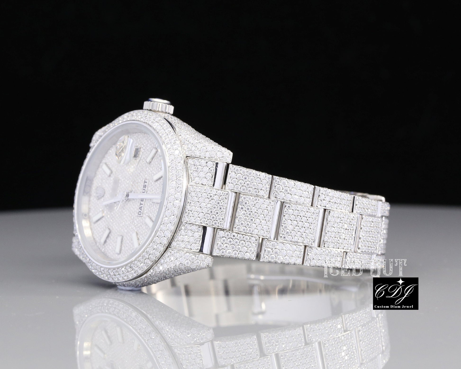 Premium Fully Iced Out Customize Rolex Watch customdiamjewel