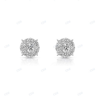 925 Sterling Silver Studded Earrings For Women hip hop jewelry CustomDiamJewel