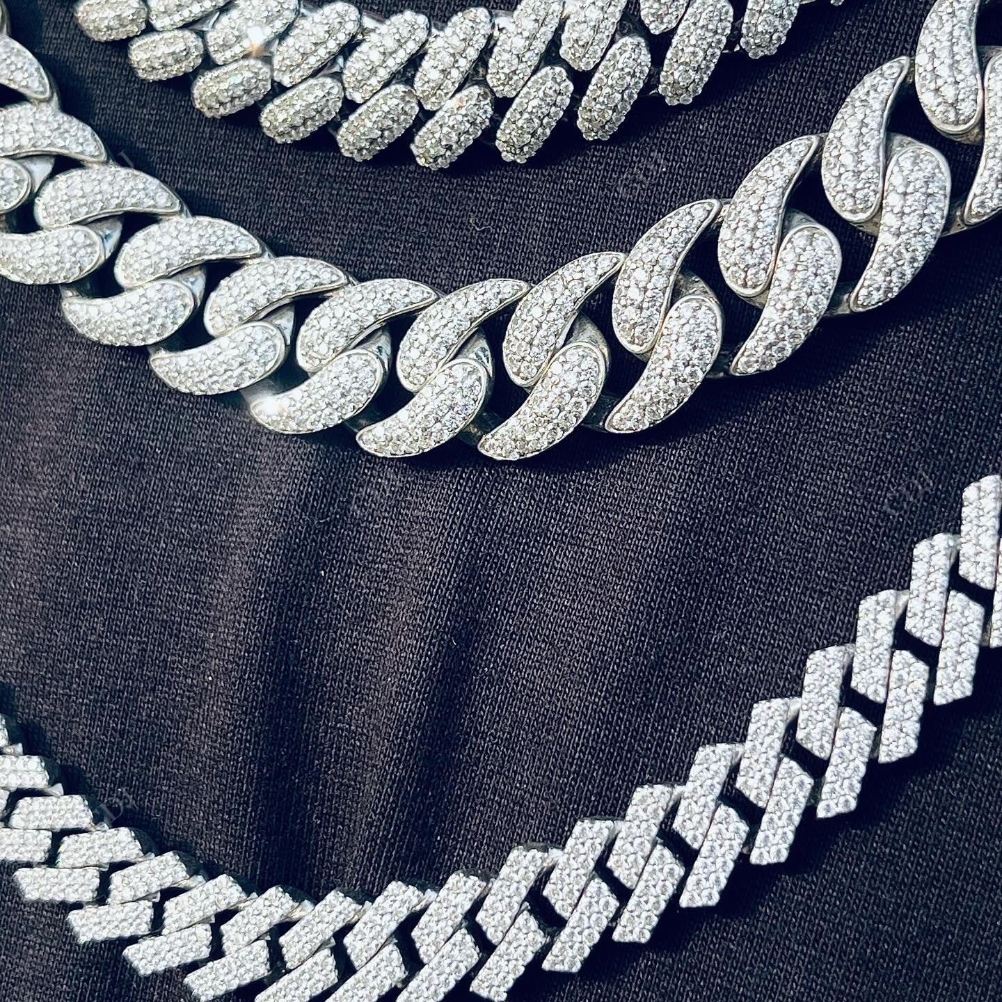 10K White Gold Diamond Cuban Chain hip hop jewelry CustomDiamJewel   