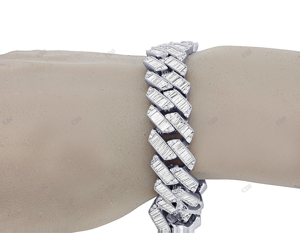 Hot Selling Round And Baugatte Moissanite Link Bracelet