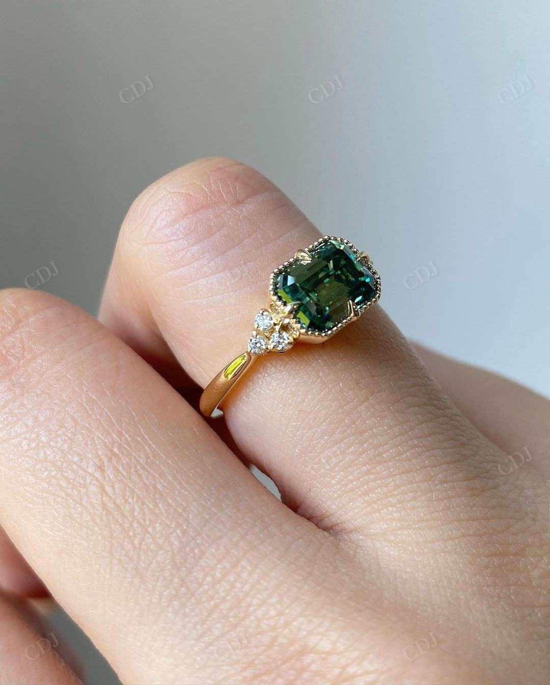 Antique Handmade Moissanite Bridal Promise Ring