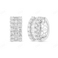 Baguette And Round Diamond Huggie Earrings Stud earrings CustomDiamJewel