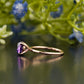 Purple Amethyst Minimalist Solitaire Ring customdiamjewel