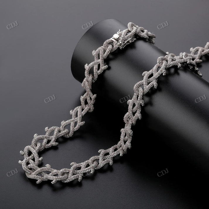 Antique 18mm Crown of Thorns Cuban Chain hip hop jewelry CustomDiamJewel