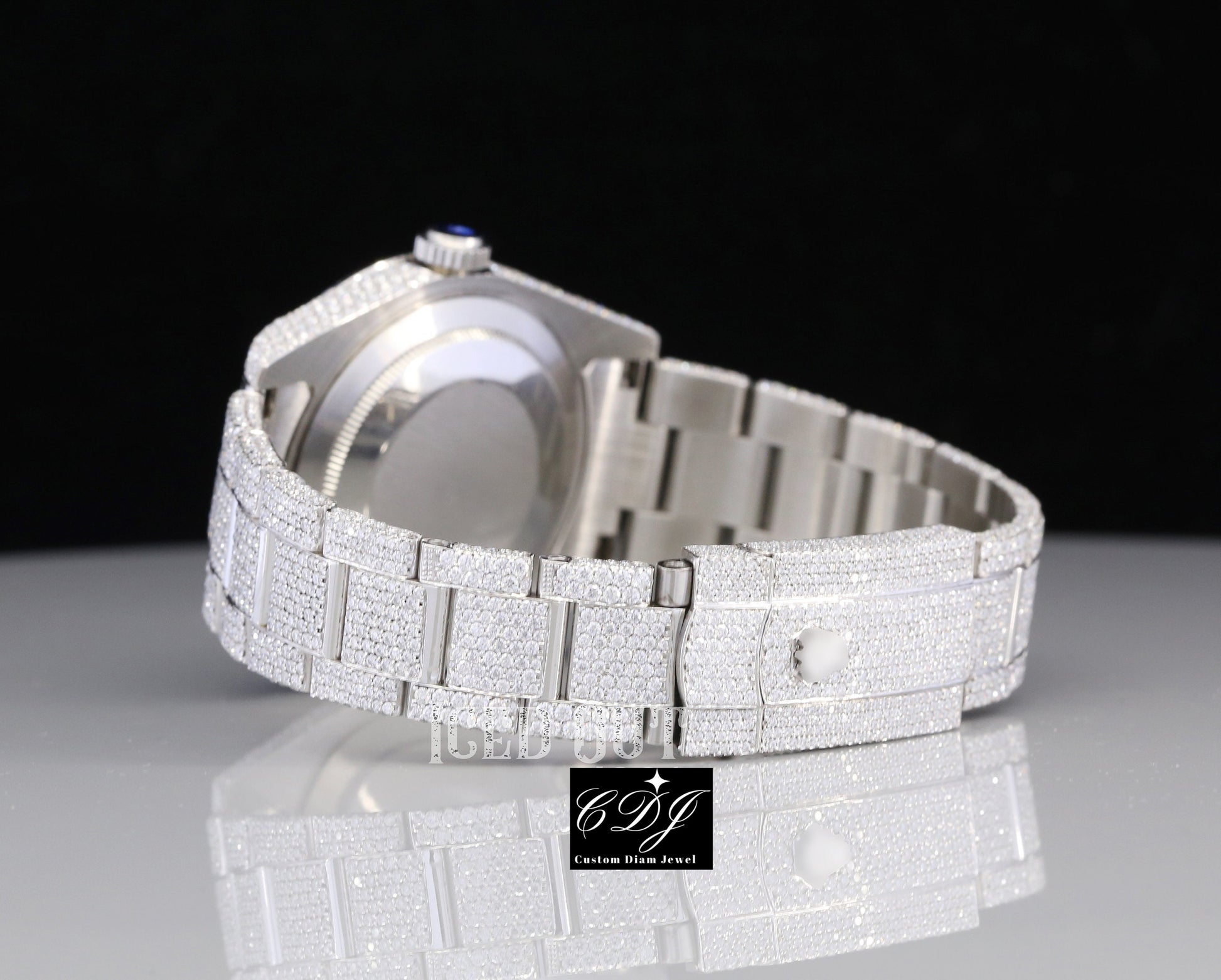 Fully Iced out Hip Hop Moissanite Diamond Wrist Watch For Men's customdiamjewel