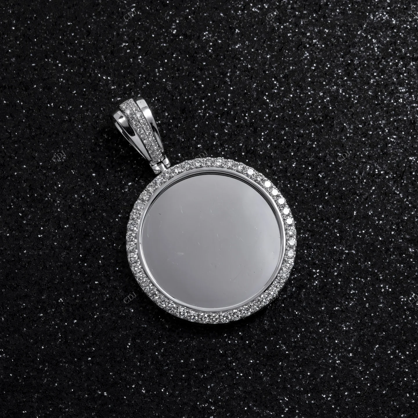 1.15 CTW Silver Moissanite Round Picture Pendant hip hop jewelry CustomDiamJewel