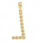 1" 0.16 CT Unisex 10K Gold Natural Diamond Initial "L" Pendant CustomDiamJewel