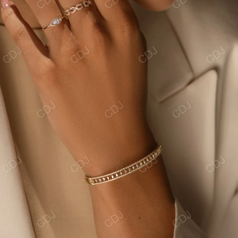 1.33CTW Moissanite Diamond Bangle Bracelet  customdiamjewel   