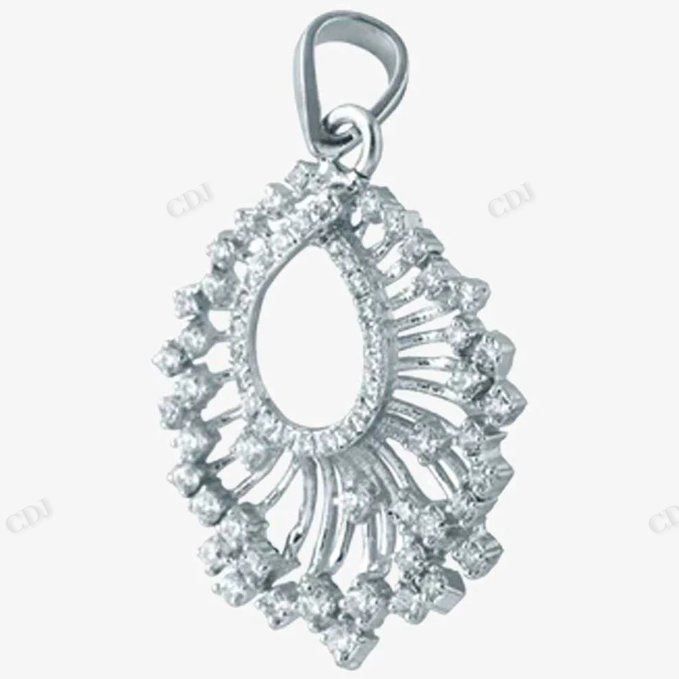 Sterling Silver Drop Petal Shape Moissanite Pendant hip hop jewelry CustomDiamJewel