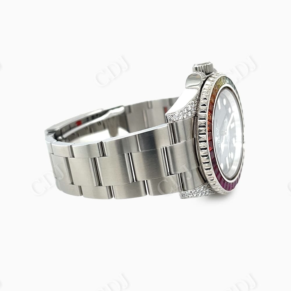 Automatic Movement Rainbow Bezel Diamond Rolex Watch customdiamjewel