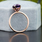 Purple Amethyst Minimalist Solitaire Ring customdiamjewel