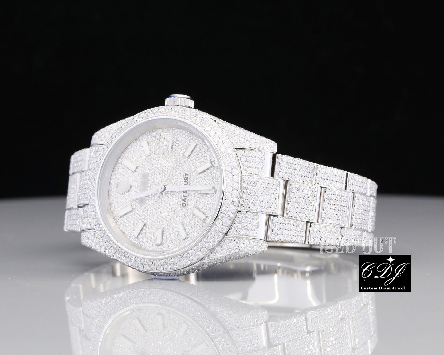 Fully Iced out Hip Hop Moissanite Diamond Wrist Watch For Men's customdiamjewel