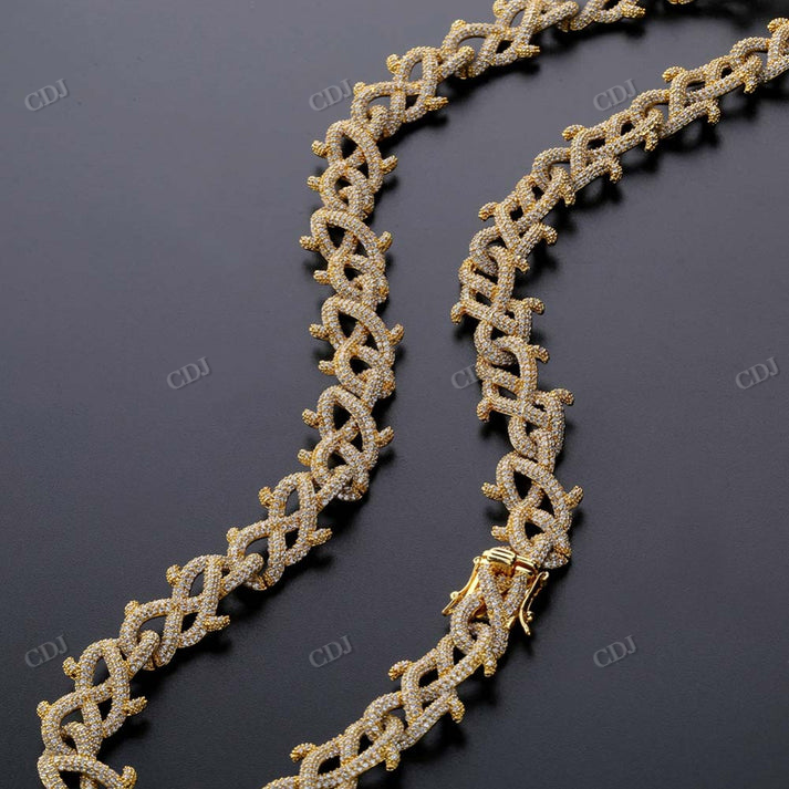 Antique 18mm Crown of Thorns Cuban Chain hip hop jewelry CustomDiamJewel