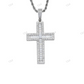 Baguette Moissanite Diamond Cross Pendant hip hop jewelry CustomDiamJewel
