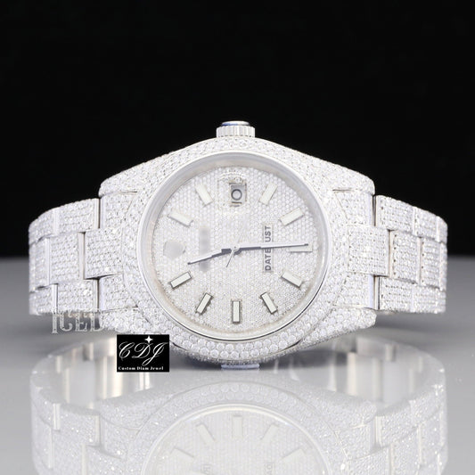 Custom Hip Hop Diamond Watch Stainless Steel Wrist Watch customdiamjewel