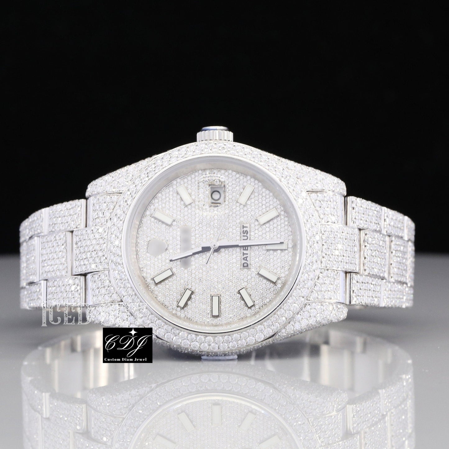 Premium Fully Iced Out Customize Rolex Watch customdiamjewel