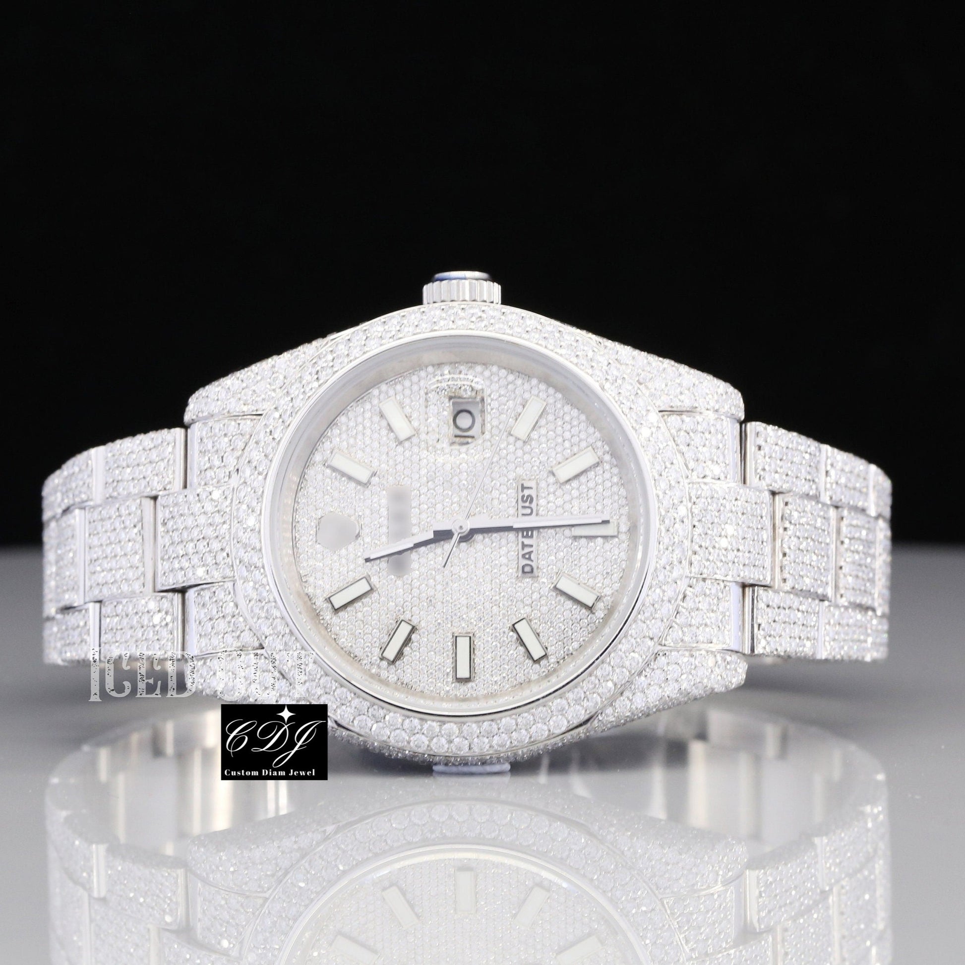 Premium Fully Iced Out Customize Rolex Watch customdiamjewel