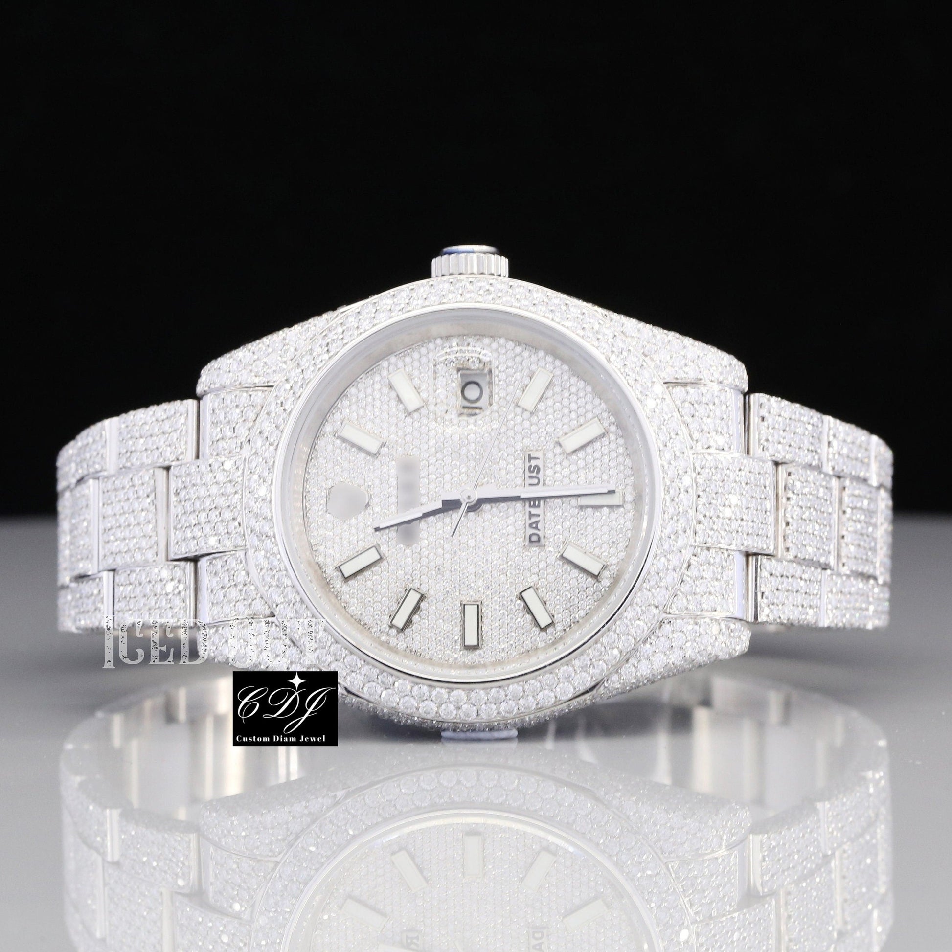 Fully Iced out Hip Hop Moissanite Diamond Wrist Watch For Men's customdiamjewel