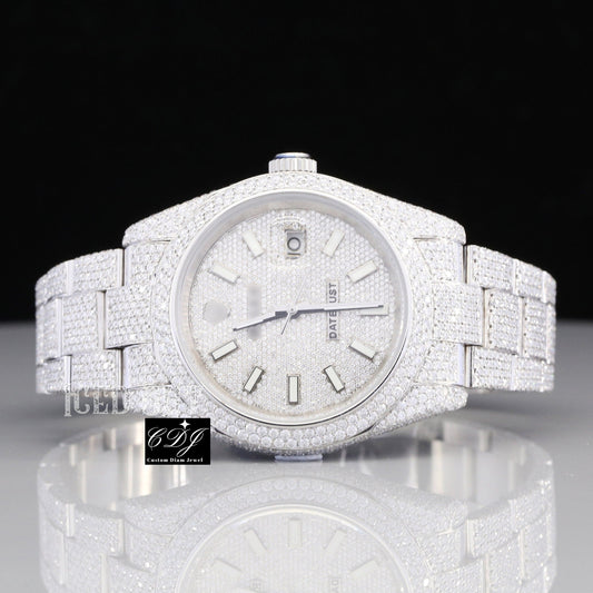 Fully Iced out Hip Hop Moissanite Diamond Wrist Watch For Men's customdiamjewel
