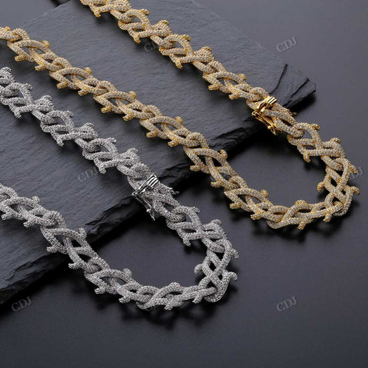Antique 18mm Crown of Thorns Cuban Chain hip hop jewelry CustomDiamJewel