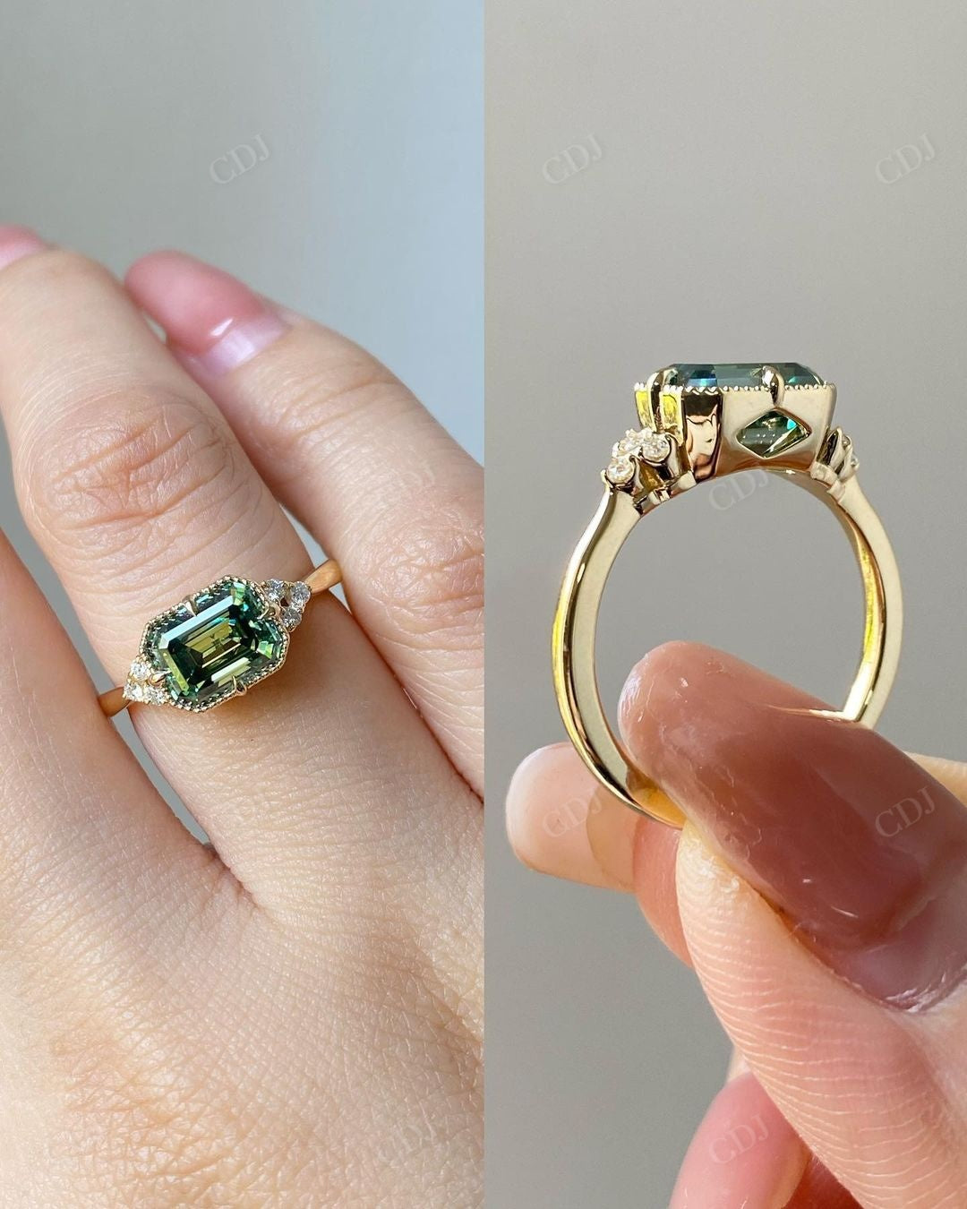 Antique Handmade Moissanite Bridal Promise Ring