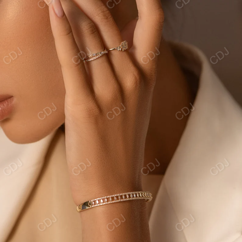 1.33CTW Moissanite Diamond Bangle Bracelet  customdiamjewel   