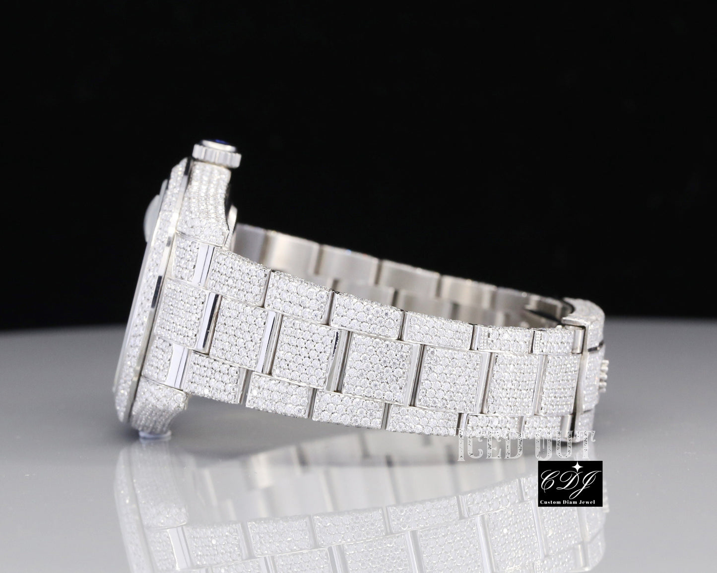 Fully Iced out Hip Hop Moissanite Diamond Wrist Watch For Men's customdiamjewel