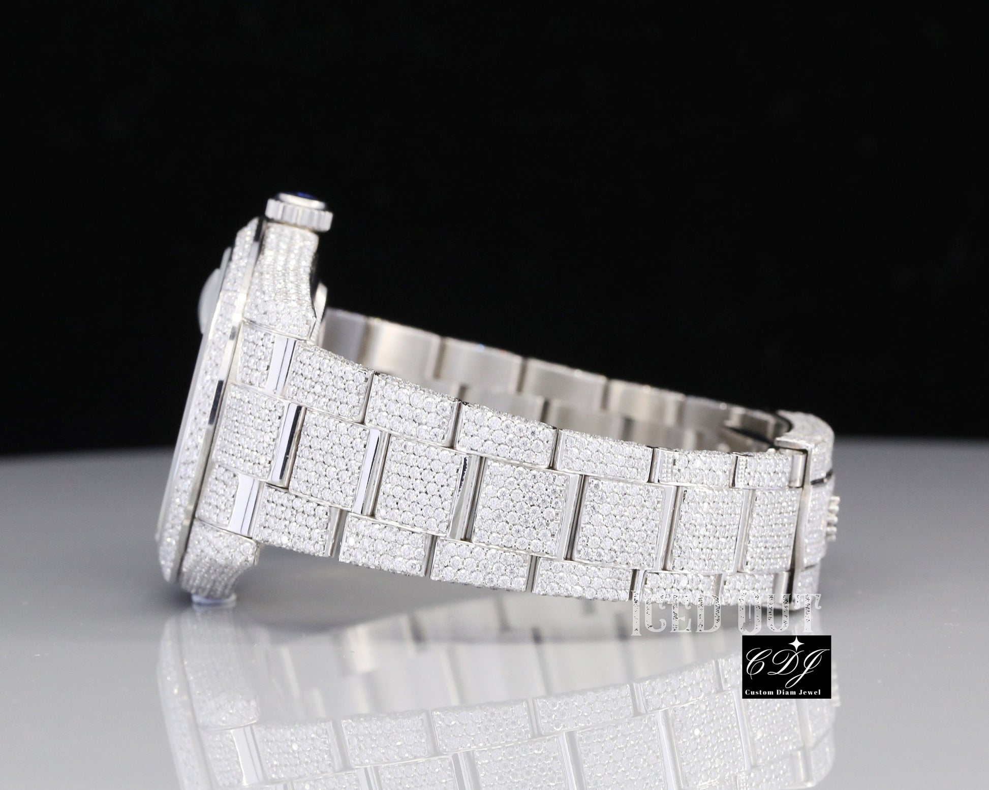 Fully Iced out Hip Hop Moissanite Diamond Wrist Watch For Men's customdiamjewel