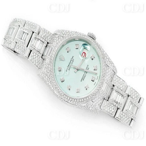 Moissanite Studded Rolex Oyster Belt Hip Hop Wrist Watch customdiamjewel