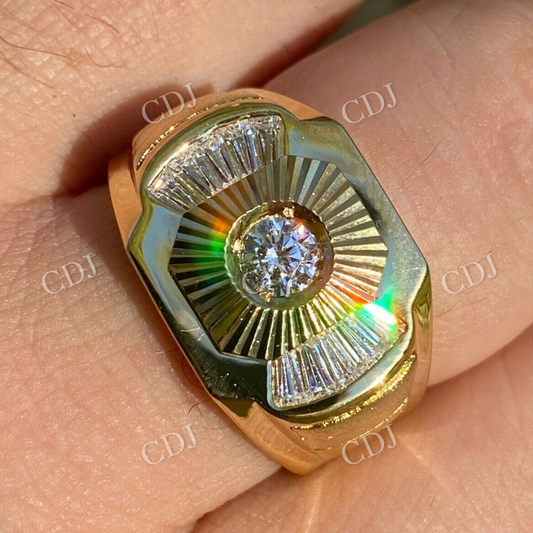 14k Yellow Gold Iced Baguette Custom Ring  customdiamjewel   