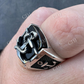 Black Onyx Anchor Sailor Maritime Ring  customdiamjewel   