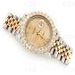 Yellow And White Gold Plated Moissanite Luxury Rolex Watch customdiamjewel