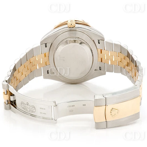 Yellow And White Gold Plated Moissanite Luxury Rolex Watch customdiamjewel