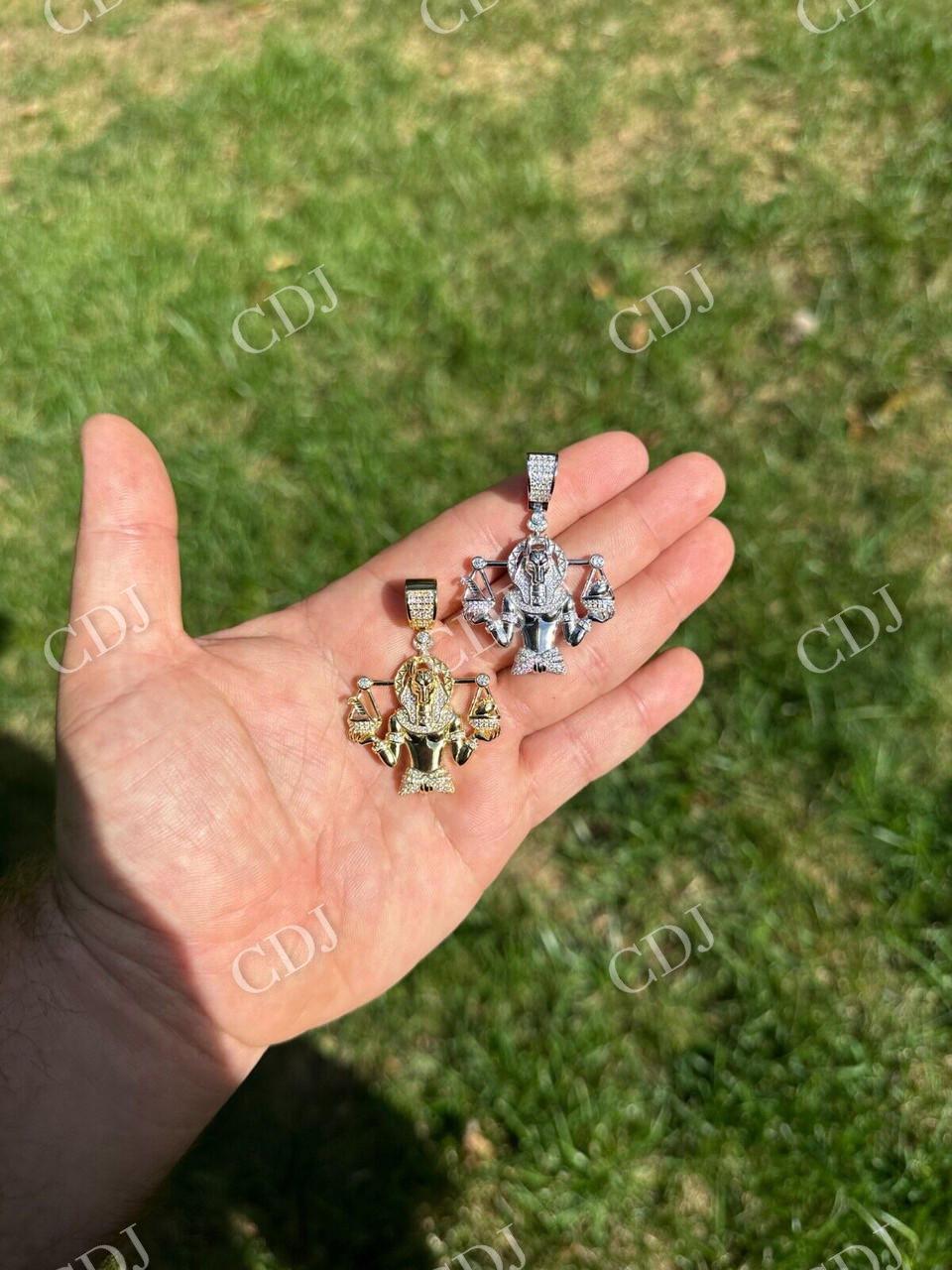 Moissanite Anubis Iced Pendant  customdiamjewel   