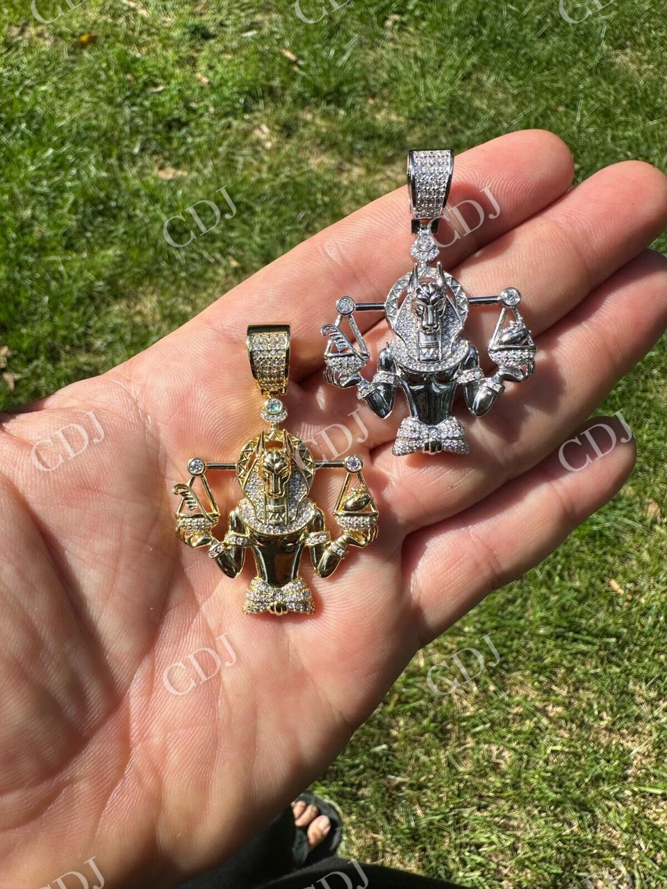 Moissanite Anubis Iced Pendant  customdiamjewel   
