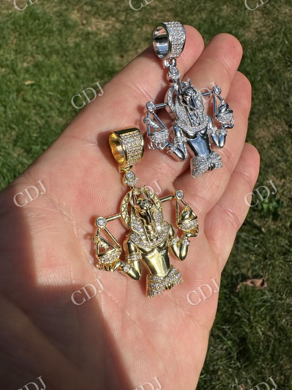 Moissanite Anubis Iced Pendant  customdiamjewel   
