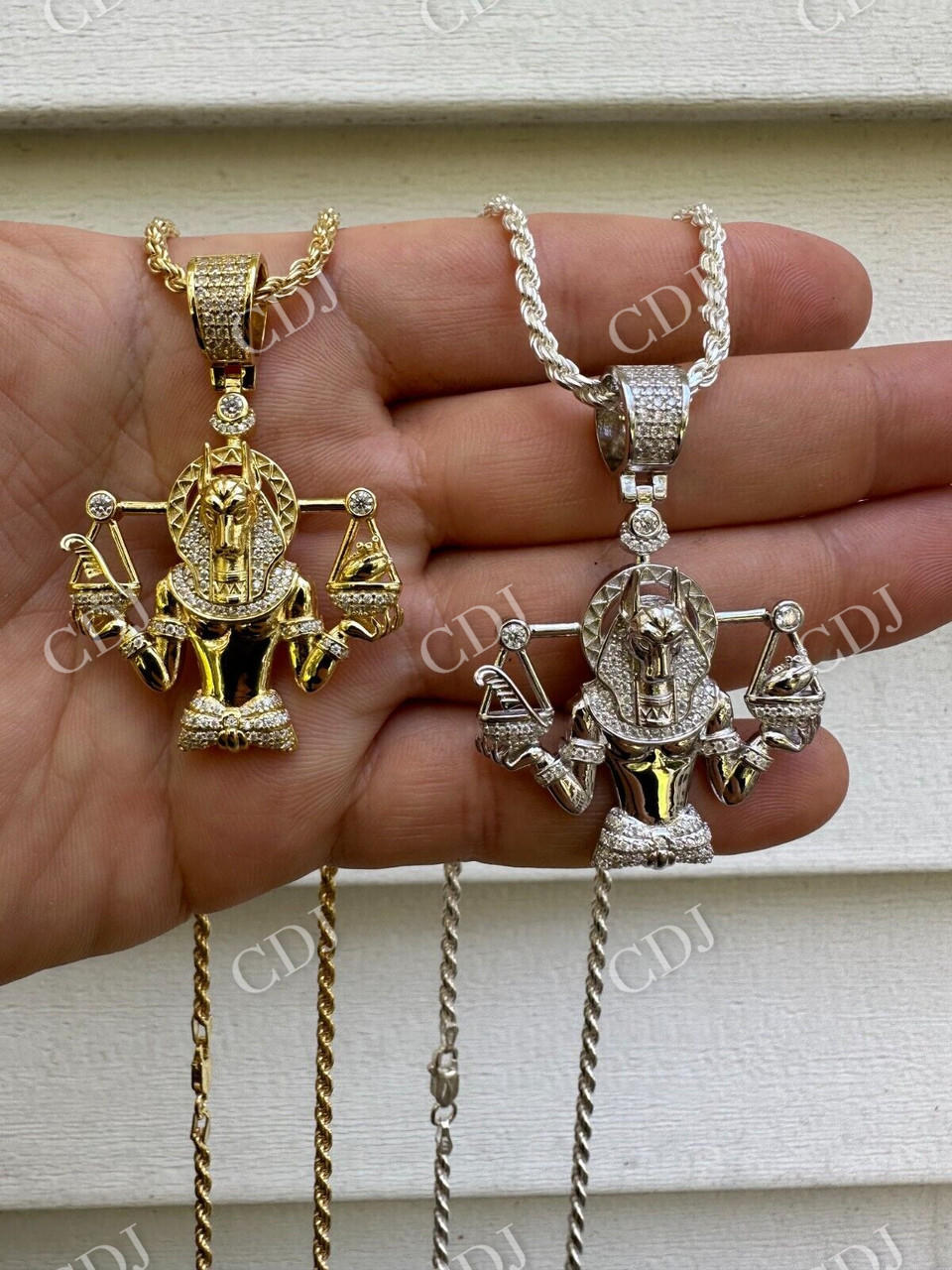 Moissanite Anubis Iced Pendant  customdiamjewel   