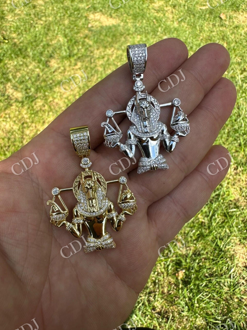 Moissanite Anubis Iced Pendant  customdiamjewel   