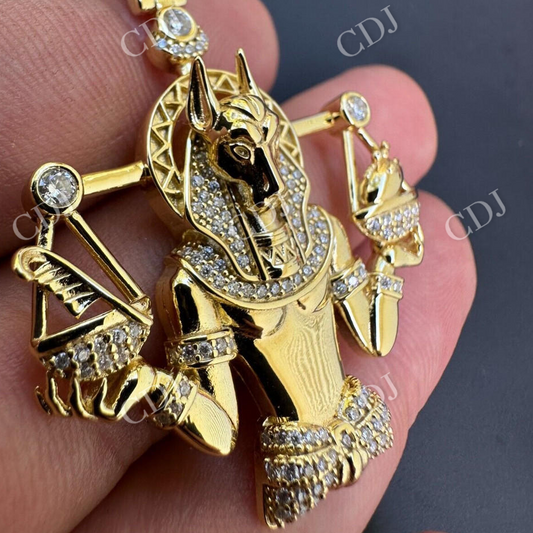 Moissanite Anubis Iced Pendant  customdiamjewel   