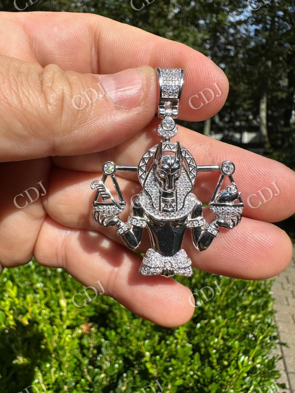 Moissanite Anubis Iced Pendant  customdiamjewel   