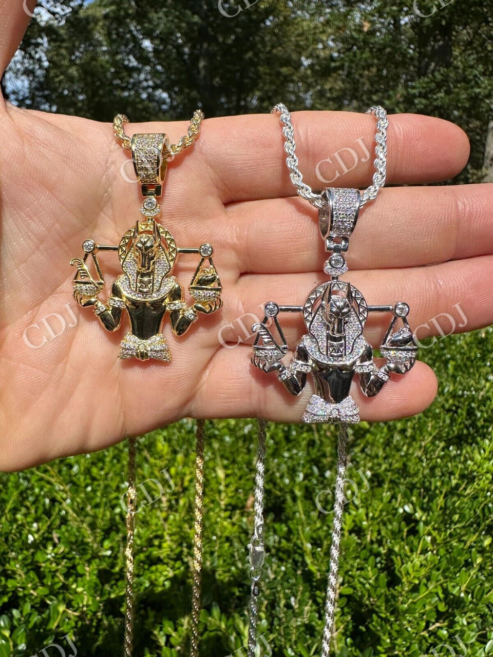 Moissanite Anubis Iced Pendant  customdiamjewel   