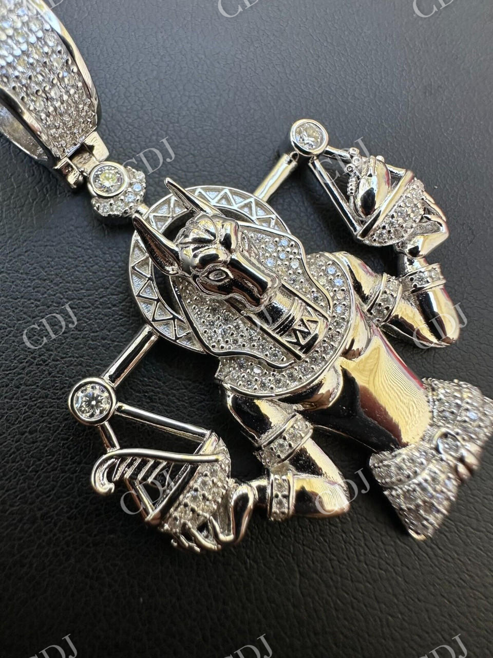 Moissanite Anubis Iced Pendant  customdiamjewel   