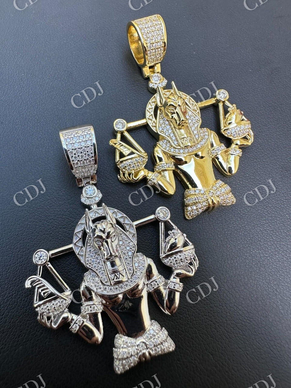 Moissanite Anubis Iced Pendant  customdiamjewel   