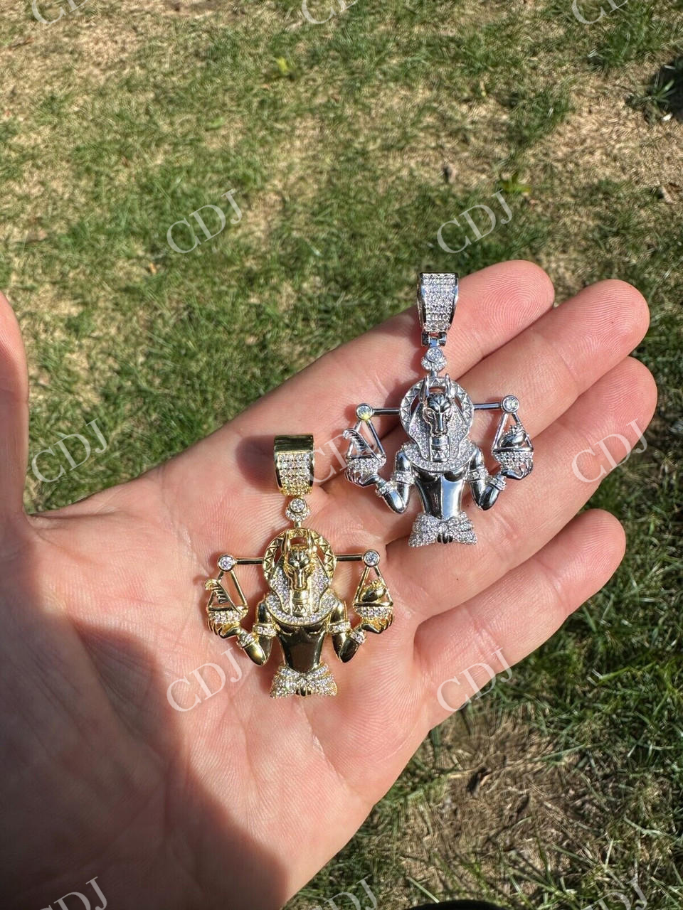 Moissanite Anubis Iced Pendant  customdiamjewel   