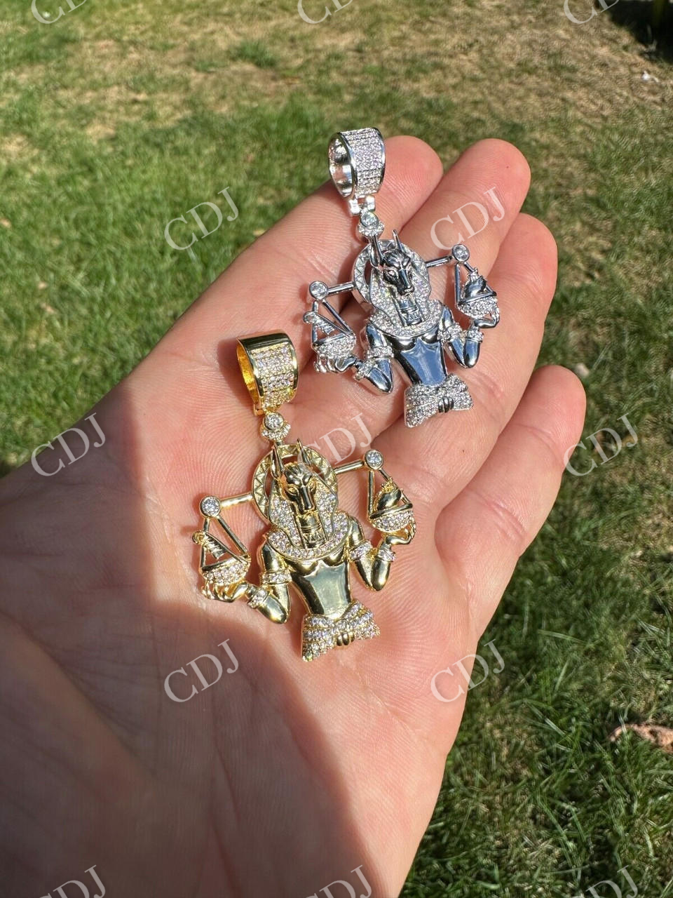 Moissanite Anubis Iced Pendant  customdiamjewel   
