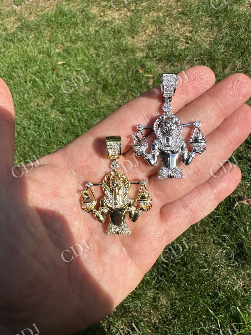 Moissanite Anubis Iced Pendant  customdiamjewel   