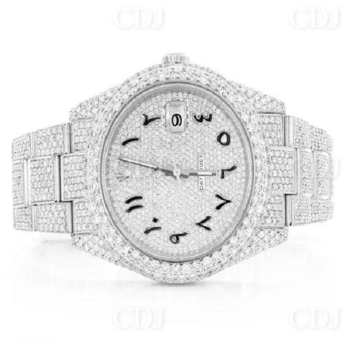 Hip Hop Natural Diamond Arabic Dial Full White Rolex Watch for Men customdiamjewel