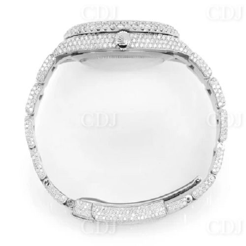 Hip Hop Natural Diamond Arabic Dial Full White Rolex Watch for Men customdiamjewel