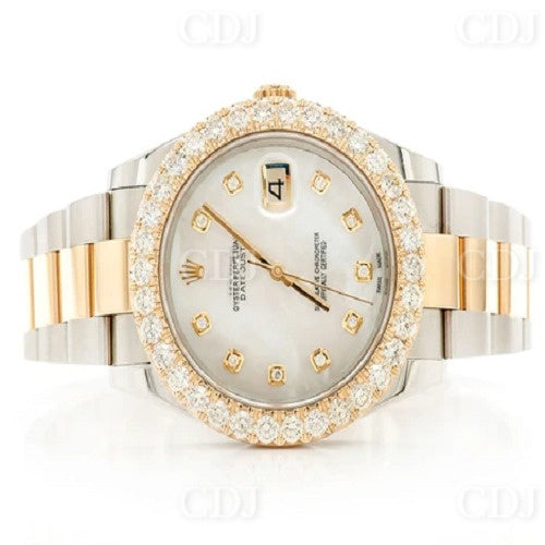 Two Tone Gold Plated Stainless Steel Watch Hip Hop Iced Out Luxury Watch customdiamjewel